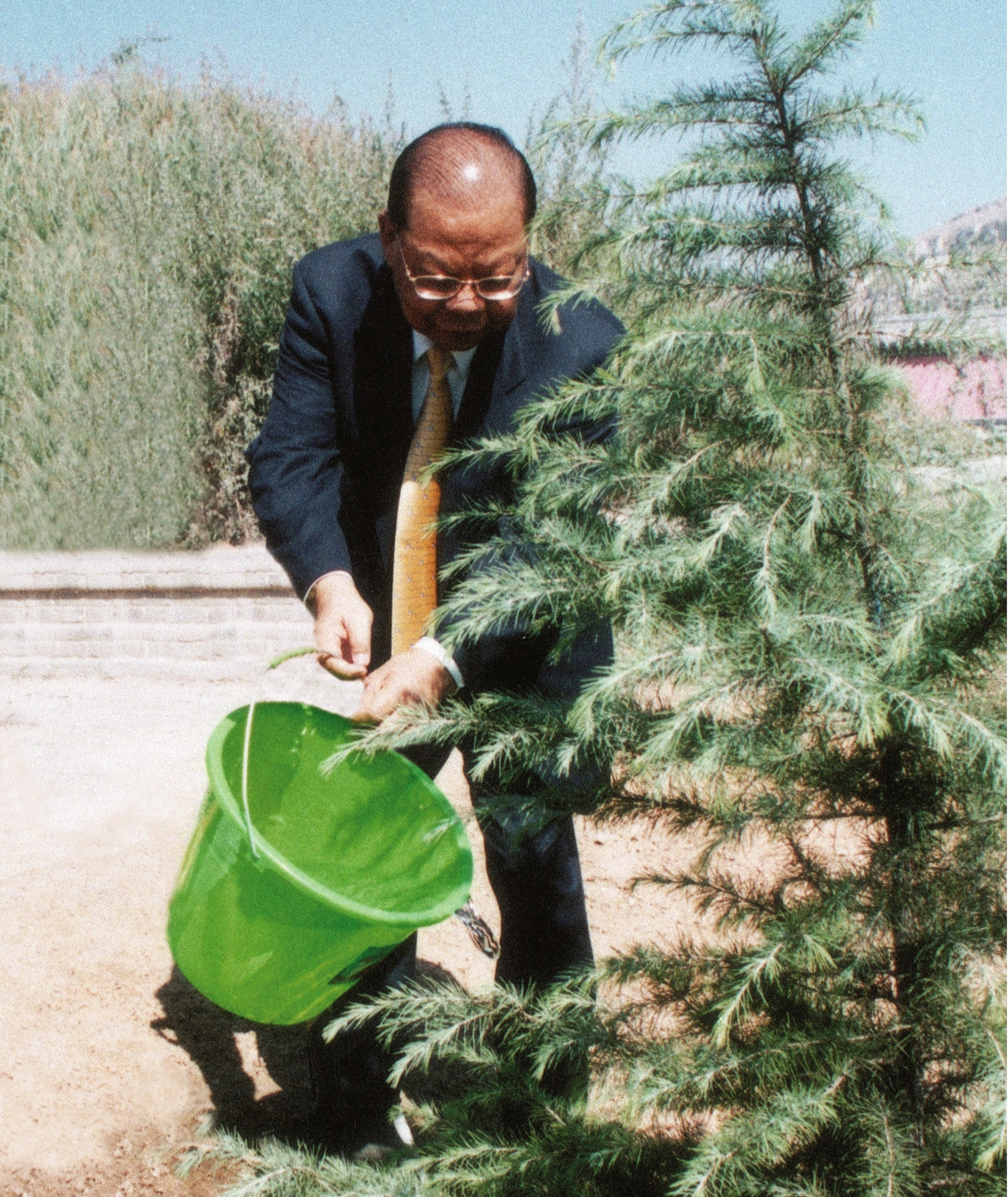 2002年9月6日，曾宪梓先生及家人赴曾子故里—山东嘉祥县考察祭祖，并在曾林种植纪念树