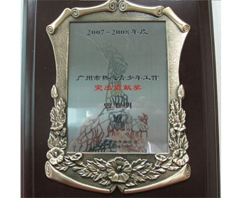 2008年度广州市青联颁发的热心青少年工作突出贡献奖